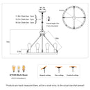 6-Light Wagon Wheel Hanging Lights Modern Chandelier for Living Spaces