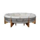 Alora 6-Person Half Moon Beige Patio Sectional Set With Cushions And Table (SAK61928)