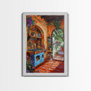 Rustic Spanish Style Kitchen Framed Canvas Print Colorful Tile Art Best Gift Idea Above Sofa Bright Home Decor Seasonal Wall Art