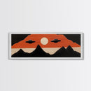 Flying Saucers over The Mountains - Retro Art Deco Inspired Scifi Art - Panoramic Print - Cute Nursery Decor