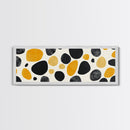 Stones In A River Bed, Frames Canvas Print, Black, Gold and White Abstract Painting Print, Modern Home Decor, Mid Century Modern Wall Art
