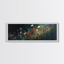 Wildflowers At Midnight Framed Canvas Print, Moody Decor, Boho Minimalist Wall Art, Modern Art, Floral or Botanical Wall Art
