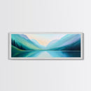 Emerald Green Landscape Painting Print, Framed Canvas Print, Original Artwork, Oil Painting Print, Landscape Wall Art, Panoramic Landscape
