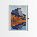 Fall In The Mountains Framed Canvas Print, Housewarming Gift, Boho Landscape Painting, Autumn Wall Art, Top Selling Wall Art