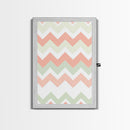 Pink and Mint Green Chevrons, MCM style Mid Century Modern Home Decor, Framed Canvas Print, Whimsical Wall Art