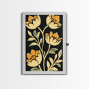 Floral Framed Canvas Wall Art Flower Print, Wood Framed Boho Modern Wall Art Boho Wall Decor Living Room Wall Art