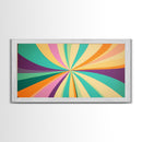 Star Burst Sunset Decor Framed Canvas Print, Mid Century Modern Wall Art, Scandinavian Style Wall Art Home Decor