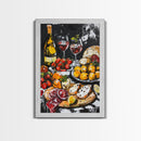 Retro Kitchen Wall Art Framed Canvas Print, Kitchen Painting, Dining Room Decor, Wedding Gift Idea, Rustic Farmhouse Home Decor
