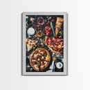 Italian Restaurant Wall Art, Retaurant Decor, Pizza Painting Canvas Print, Kitchen Wall Art, Kitchen Painting, Dining Room Decor