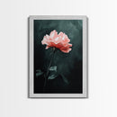 Oil Painting Print of a Pink Rose, Framed Canvas Print, French Country Decor, Modern Farmhouse, Rustic Farmhouse, Rose Painting, Rose Art