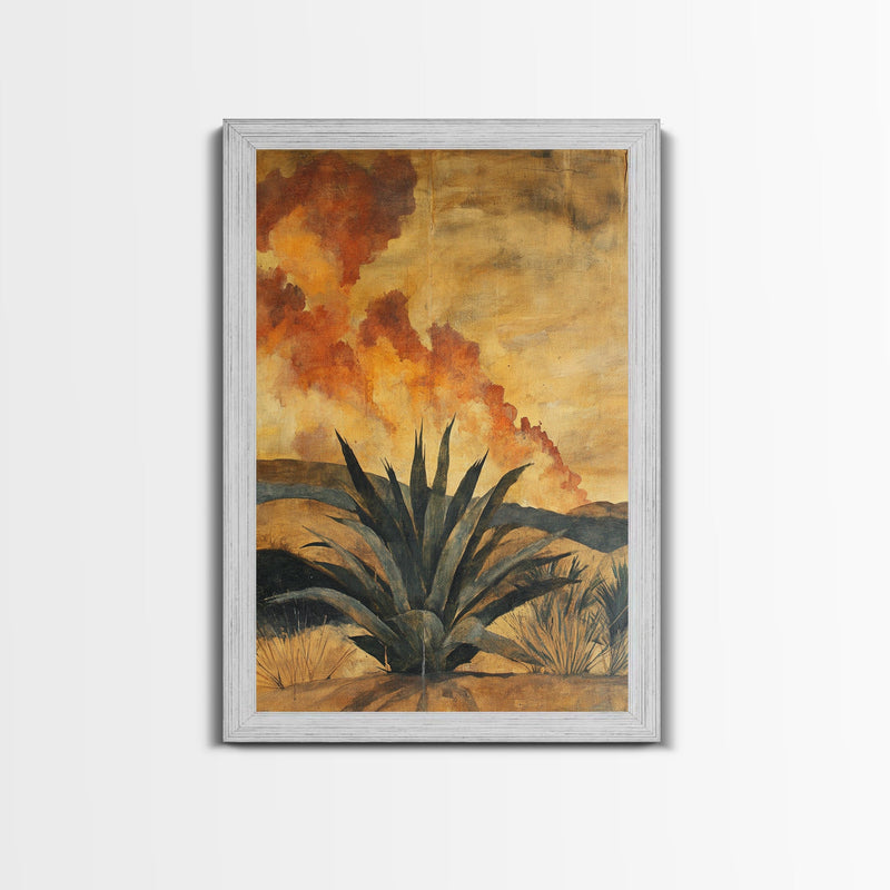 Abstract Agave Painting Print, Chicano Decor, Agave Wall Art, Rustic Farmhouse Decor, Mexicano Art, Agave Wall Art, Southwestern Art