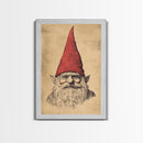 Sketch of a Gnome Canvas Print - Framed Canvas - Minimalist Christmas Art - Boho Christmas Art - Rustic Christmas Art