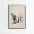 Polar Bear Canvas Print - Framed Canvas - Minimalist Christmas Art - Boho Christmas Art - Rustic Christmas Art