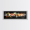 Sushi Wall Art - Framed Canvas Print - Kitchen Wall Art - Kitchen Decor - Original Painting - Restaurant Wall Art - Wabi Sabi Minimalist Art