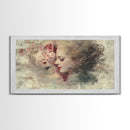 Portrait of a Victorian Woman, Framed Canvas Print, Victorian Style Oil Painting Print, Boho Home Decor, Living Room Wall Art