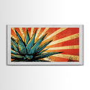 Blue Agave Pop Art Framed Canvas Print | Bar Decor | Bar Wall Art | Ready To Hang Wall Art | Home Decor | Office Decor | Agave Painting