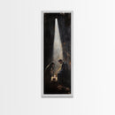 Tall Skinny Nativity Painting Canvas Print, Christmas Wall Art, Christmas Decor, Nativity Oil Painting, Jesues In His Manger
