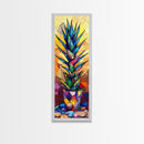 Stained Glass Style Agave Canvas Print Mosaic Wall Art Colorful Botanical Prints Modern Decor Unique Kitchen Wall Art