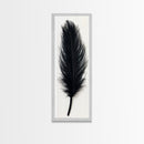 Abstract Black Feather Painting Print, Tall Skinny Art, Retro Home Decor, Abstract Art, Narrow Tall Wall Art, Feather Art, Farmhouse Art