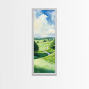 Scenic Golf Art Canvas Print Watercolor Farmhouse Art Above Sofa Wall Art Living Room Art Bedroom Art Vertical Wall Art Rustic Decor Gift