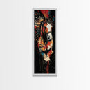 Abstract Horse Painting Framed Canvas Print Colorful Chicano Art Bold Moody Southwest Long Narrow Wall Art Bedroom or Living Room