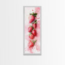 Vibrant Strawberry Art Framed Canvas Print Rustic Farmhouse Decor Fruit of the Spirit Wall Art Skinny Wall Art Kitchen Art Decor