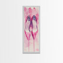 Pink Stilettos Painting Framed Canvas Print Fashion Wall Art Feminine Decor Living Room Artwork Vertical Wall Accent Gift Idea Art