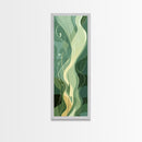Sage Green Framed Canvas Print, Abstract Botanical Artwork, Whimsical Wabi Sabi Wall Art, Gift Idea for Living Room, Minimalist Art