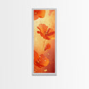 Vibrant Orange Poppy Flower Framed Canvas Print | California Poppy Art | Wildflower Painting | Botanical Prints | Rustic Decor | Bedroom Art