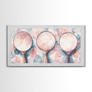 Magnifying Glasses Canvas Print Light Pink Wall Art Whimsical Art Coastal Wall Art Cottagecore Decor Rustic Artwork Gift Idea