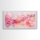 Vibrant Cherry Blossom Canvas Print | Pink Orange Wall Art | Spring Inspired Artwork | Living Room Above Sofa Decor | Horizontal Art