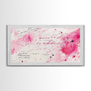 Abstract Lettering Canvas Print Pink Graffiti Wall Art Modern Living Room or Dorm Decor Bold Aesthetic Artwork Contemporary Gift Idea
