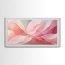 Abstract Floral Pink Canvas Print, Light Pink Wall Art Cottagecore Bedroom Decor, Minimalist Botanical Artwork Gift Living Room Design