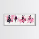Fashion Silhouette Canvas Print Whimsical Art Pink Abstract Wall Art Minimalist Women’s Fashion Wall Art Bedroom Art Decor