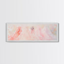Bridal Veil Light Pink Wall Art Framed Canvas Print Horizontal Wedding Rustic Decor Extra Wide Artwork Bedroom Art
