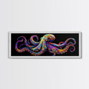 Vibrant Octopus Art Canvas Print Coastal Decor Nautical Wall Art Gift Idea Underwater Ocean Life Abstract Extra Wide Horizontal