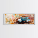 Latte Art Canvas Print, Coffee Wall Art Rustic Home Decor, Food Review Kitchen Art, Whimsical Art Gift Idea Cozy Kitchen Design