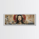 Radiant Goddess Framed Canvas Print Art Nouveau Style Japanese-Inspired Goddess Art Print Bedroom Wall Decoration