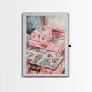 Romantic Jewelry Display Canvas Print Pink Wall Art Whimsical Decor Light Pink Dorm Art Bedroom Gift Idea Coastal Cowgirl Art