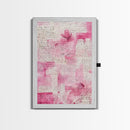 Romantic Calligraphy Art Framed Canvas Print Pink Abstract Wall Art Wabi Sabi Inspired Living Room Decor Moody Aesthetic