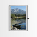 Mountain Reflections Framed Canvas Print Lake Tahoe Art Nautical Wall Art Rustic Decor Farmhouse Wall Art Living Room Art Landscape Painting