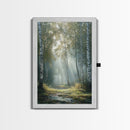 Birch Tree Painting Framed Canvas Print Rustic Wall Art Nature Landscape Gift Living Room Decor Tall Vertical Art for Home