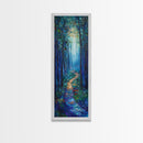 Misty Forest, pine tree art, framed canvas print, forest at dusk painting, wabi sabi art, landscape painting, moody art