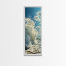 Ocean Wave Splash, Coastal Wall Art, Nautical Decor, Beach Art Print, Framed Canvas Print, Surf Wall Art, Vertical Wall Art