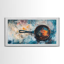 Rustic Cast Iron, Canvas Print, food review kitchen art, farmhouse art, rustic wall art, wabi sabi wall art, extra wide art