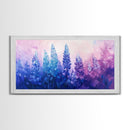 Purple Wildflower Painting, botanical prints, wildflower painting, pink abstract art, floral wall art, framed canvas print, pink art