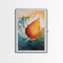 Fall Leaf Painting, Autumn Wall Art, Botanical Prints, Seasonal Home Decor, Vibrant Color Art, Cozy Rustic Art, Framed Canvas Print