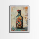 Snake in Bottle Canvas Print Dark Fantasy Art, Mysterious Wall Decor, Surrealism Artwork, Eclectic Home Decor, Gothic Wall Art