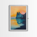 Sunset Cliff, Coastal Landscape Art, Seascape Painting, Ocean Wall Art, Living Room Art, Above Sofa Art, Framed Canvas Print