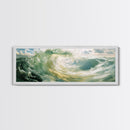 Ocean, Wave, Green, Storm, Canvas Print, Coastal Art, Nautical Wall Art, Living Room Decor, Dynamic Abstract Seascape Painting
